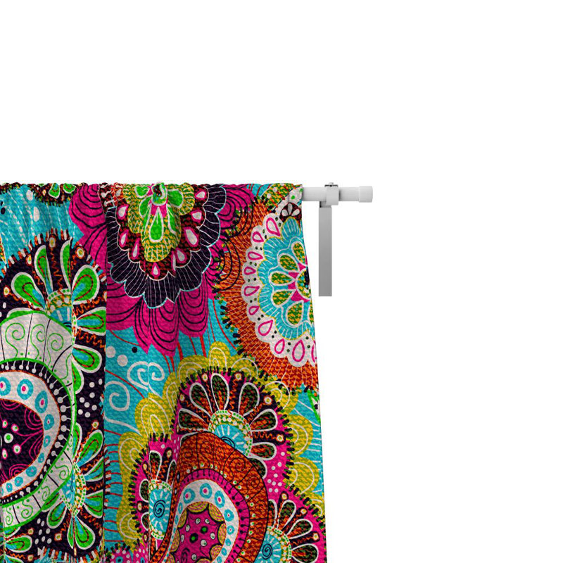 Panneau de rideau simple semi-transparent Abstract Paisley, L 40 po x L 82 po