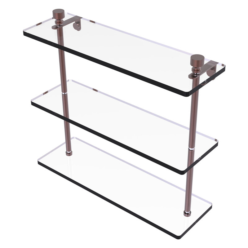 Ballenas 3 Piece Tiered Shelf, Antique Copper, 15" H x 16" W x 5" D