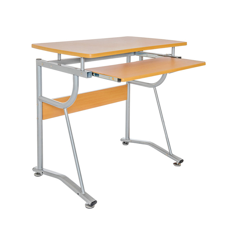 Techni Mobili Compact Computer Desk With Side Shelf And Keyboard Panel, Cherry