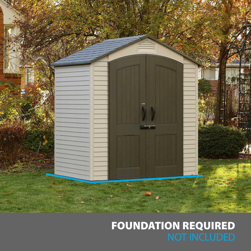 Lifetime 7 Ft. x 4.5 Ft. High-Density Polyethylene (Plastic) Outdoor Storage Shed with Steel-Reinforced Construction