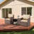 5 Piece Wicker Patio Furniture Set With Side Table,Outdoor Patio Chair With Ottoman