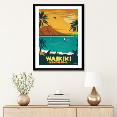 Waikiki par IdeaStorm Studios - reproduction d'art graphique à cadre flottant