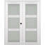 Double porte pré-montée intérieure en bois manufacturé et en verre givré Palladio 3 Lite-93023197-93023213-109011901