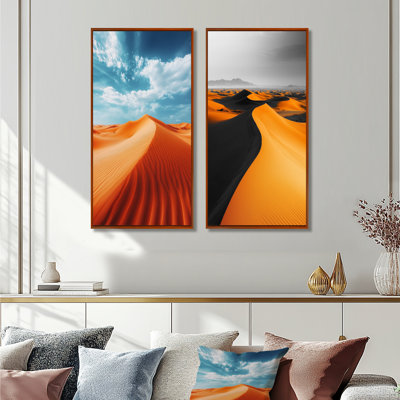 Désert du Sahara I - ensemble d'art mural marocain 2 pièces