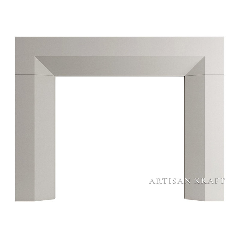 Encadrement de foyer biseauté en pierre de fonte avec foyer standard, Naturel, P 6 po x H 54 po x l 72 po