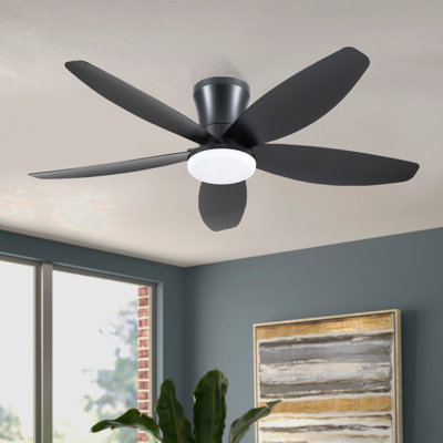 Ventilateur de plafond encastré 36/42/48 po à profil bas avec éclairage et télécommande