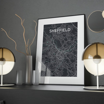 Sheffield City Map, impression à l'encre