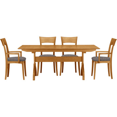 Ensemble de salle à manger extensible en bois massif 5 pièces Sarah