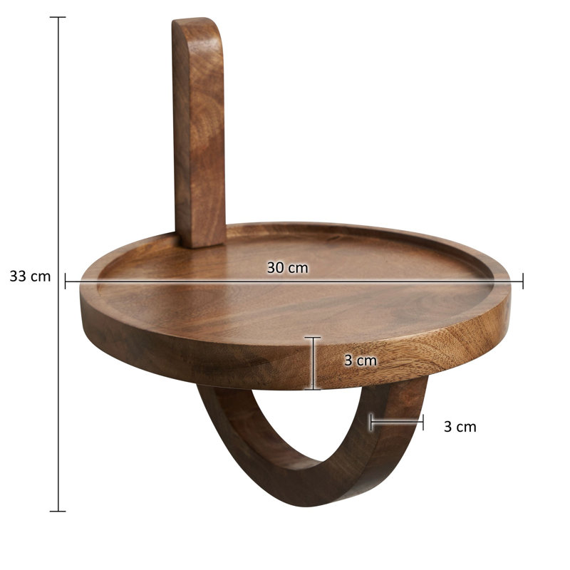 Boise Round Mango Solid Wood Floating Shelf