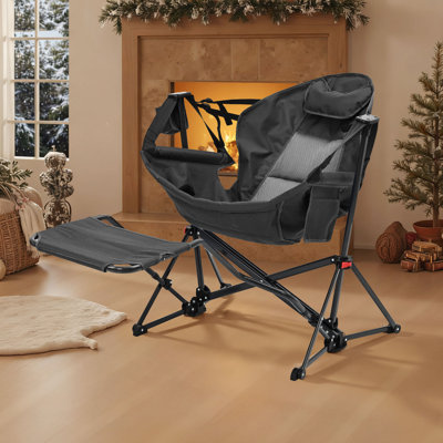 Hammock Camping Chair with Detachable Footrest and Storage Bag by Arlmont & Co.