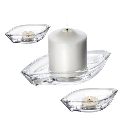 Wave 3.75'' H Crystal Tabletop Votive Holder
