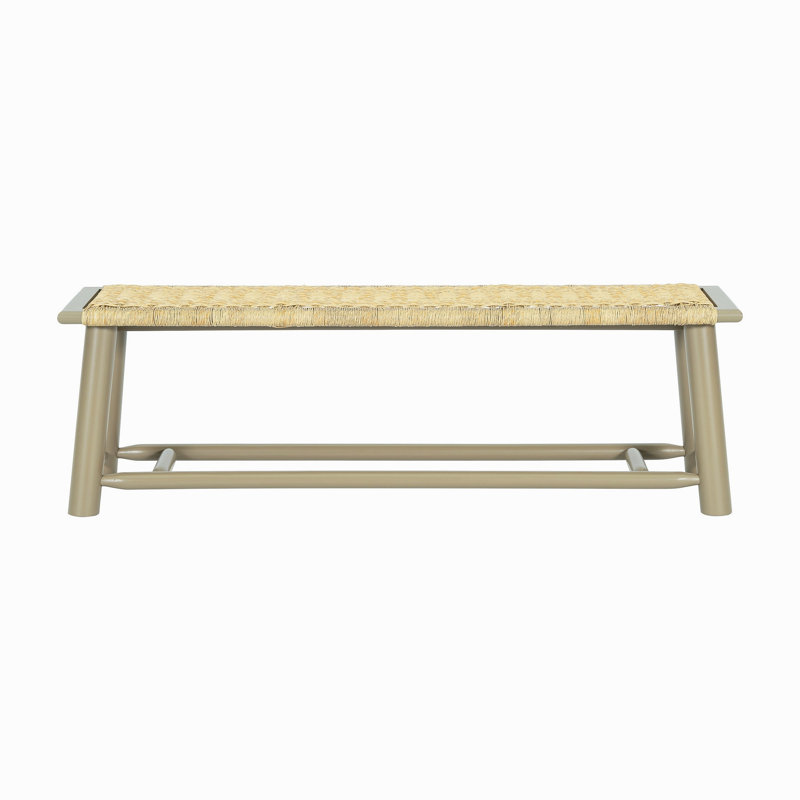 Banc en bois massif Farmhouse Modern - 59 po, Gold