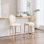 Chaises de bar rembourrées de style campagne française de 30 po de hauteur avec dossier rond, démontables, structure en bois massif, coton et lin, tréfilage pour les environnements de restaurant