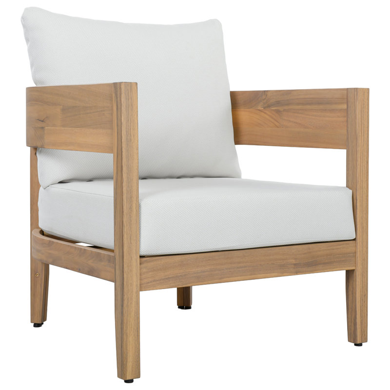 Ensemble de 2 chaises de patio Kaiiden, Oak/Ivory