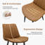 Chaise de salle à manger en polyuréthane avec pieds en métal, ensemble de 2 chaises sans accoudoirs à motif ondulé-1872795589