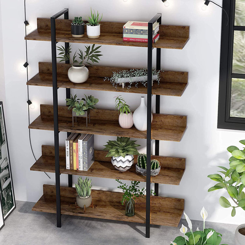 Kay Bookcase storage rack standing shelf 5-tier industrial Stable Bookshelf