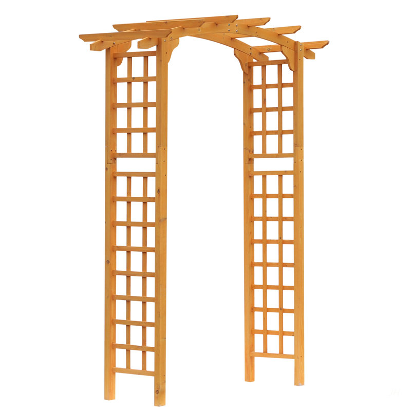Arche de jardin en bois Outsunny 90In avec mur en treillis pour plantes grimpantes et suspendues, décor pour fêtes, mariages, anniversaires et arrière-cours