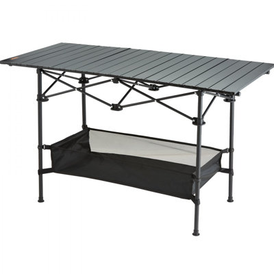 Table de camping pliante, tables d'appoint portatives d'extérieur, table pliante légère, table de travail ultra compacte en aluminium et en acier avec grand rangement et sac de transport, pour la plage, le pique-nique, les voyages