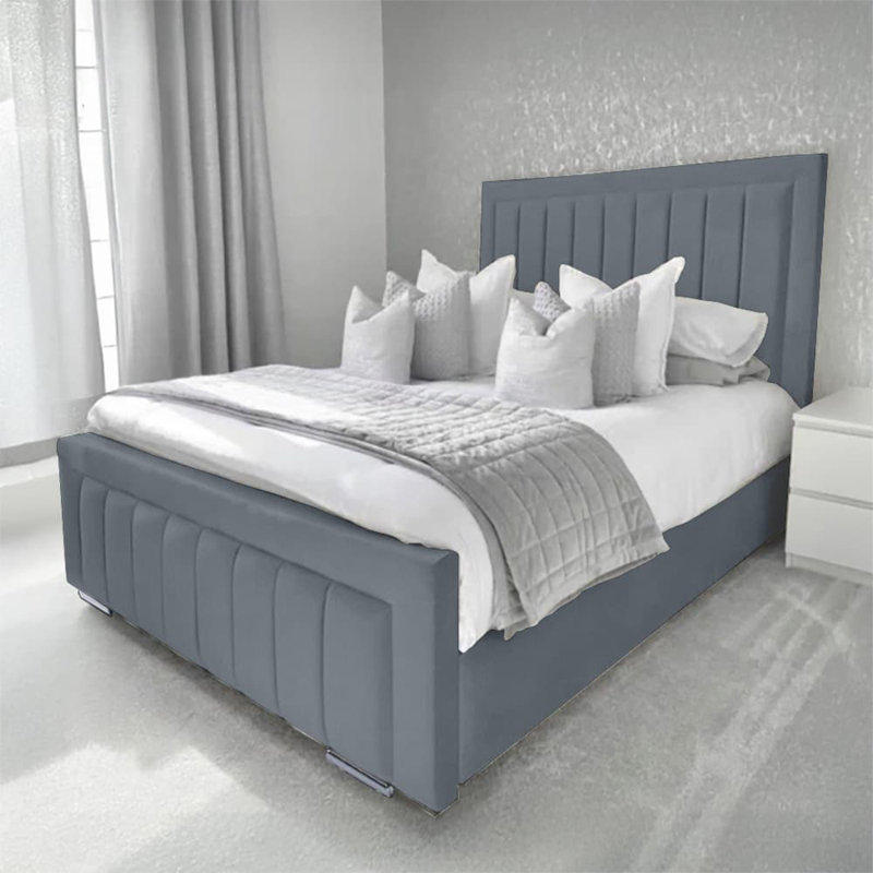 Abianna Upholstered Bed, Charcoal, Kingsize (5')