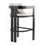 Tabouret de bar d'extérieur en aluminium Pula, chaise de bar, structure noire avec coussin gris-1892387964