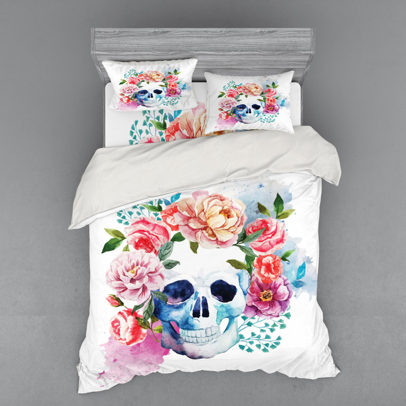 Ensemble de housse de couette crâne, Housse de couette grand + 3 pièces supplémentair