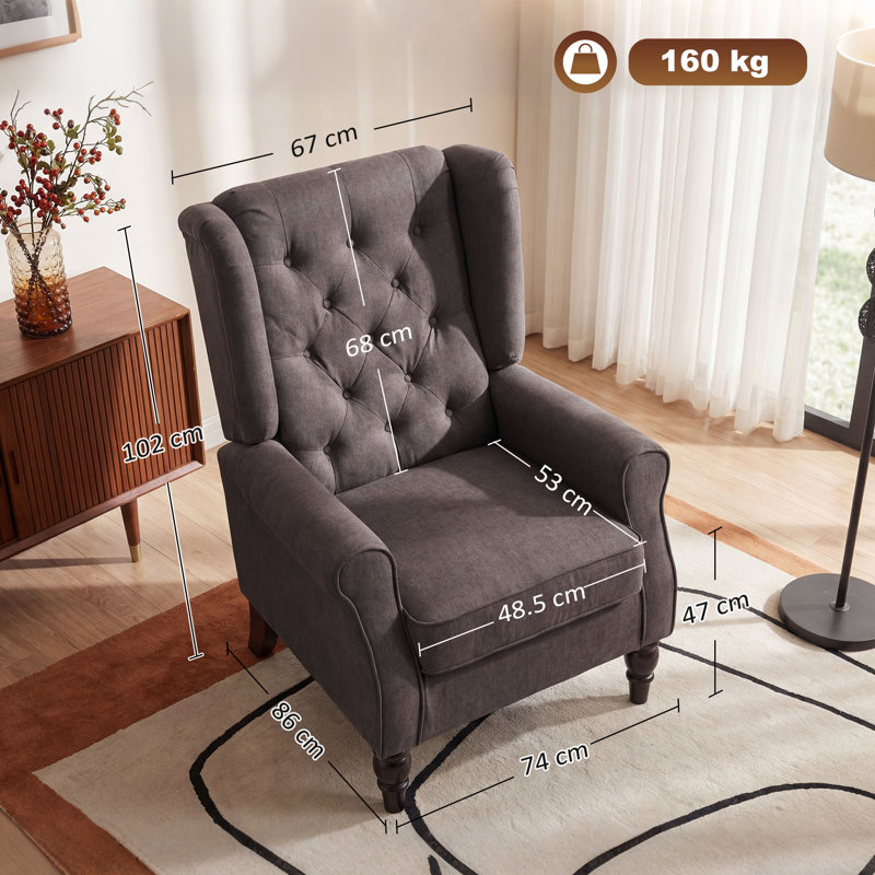 Crisbel Upholstered Armchair, Brown