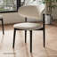 Ensemble de 6 chaises de salle à manger de style Mid-Century, pieds en bois massif noir, sans assemblage, chaises de cuisine beiges pour la salle à manger-221247014