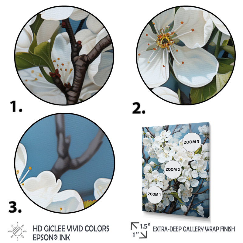 «Avans Apple Blossom», impression monochromatique sur toile XXIX, H 32 po x l 24 po x P 1 po, Toile tendue
