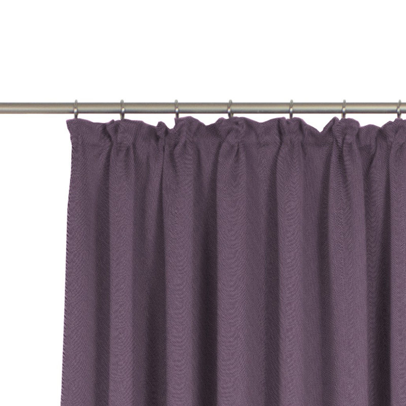 Uni Collection 100% Cotton Room Darkening Curtain Single Panel, 142cm wide x 295cm high, Aubergine