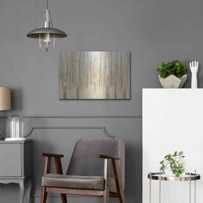Luxe Metal Art 'Birches In Winter' By Julia Purint " Birches In Winter " by Julia Purinton