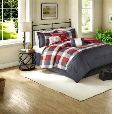 Rustic 7piece Bedding Sets Polyester Comforter Cozy Farmhouse Style