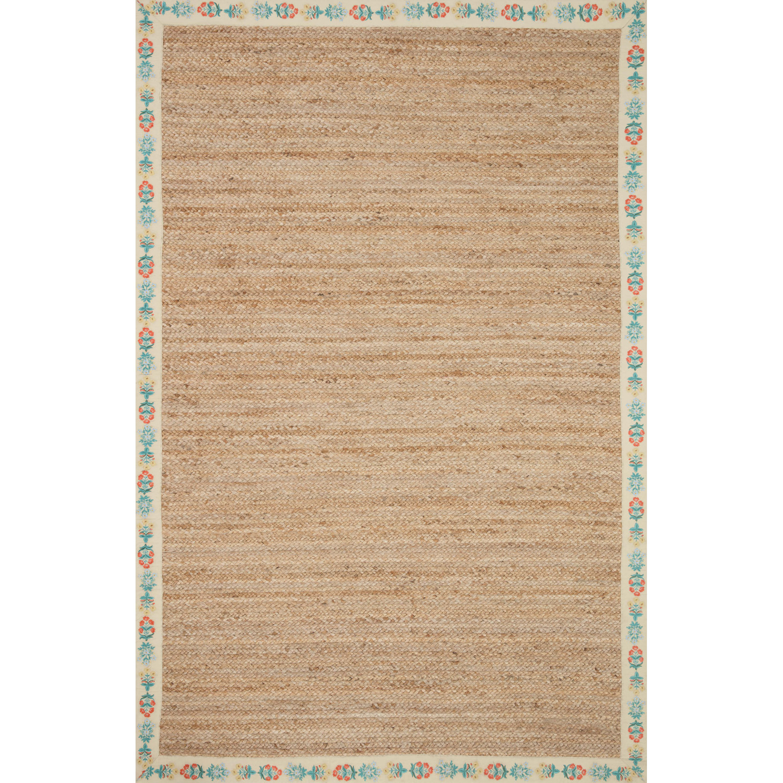 Rifle Paper Co. x Loloi Hand-Woven Floral Rug, Rectangle 2' x 5'