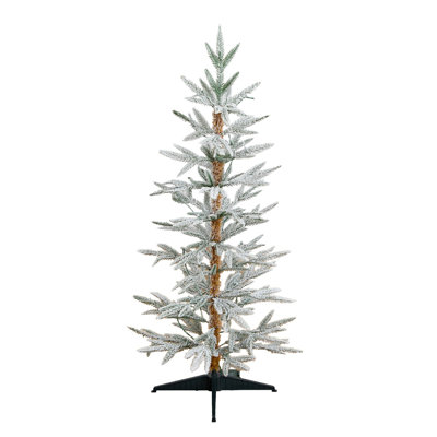 Pre-Lit Artificial Flocked Woodland Fir Christmas Tree with 150 Warm White LED Lights