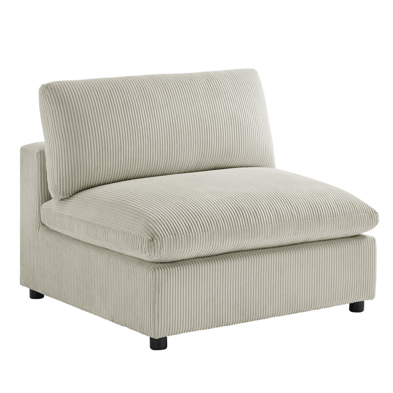 Fauteuil de chambre Jazzmyne, Velours côtelé beige