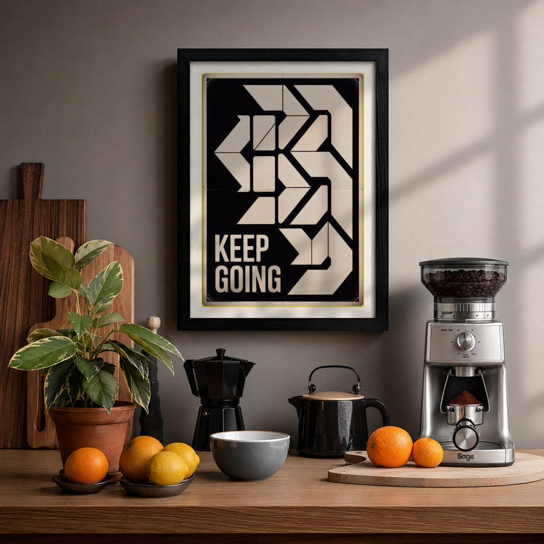 Keep Going Typography Framed Art Print