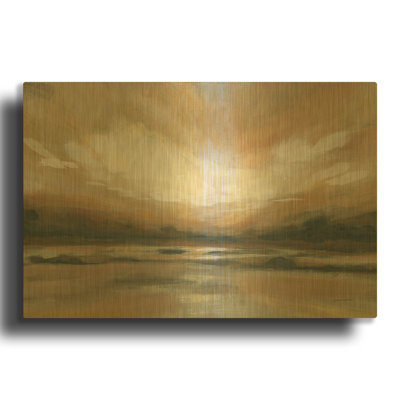 'Auburn Falls' By Haley Knighten Gold Metal Wall Art, 36" x 24"