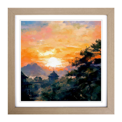 Japanese Sunset Impressionism No.1 1 Piece Single Picture Frame Wall Art