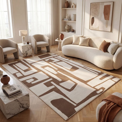 Loft Modern Abstract Living Room Area Rug and Runner Soft Pile