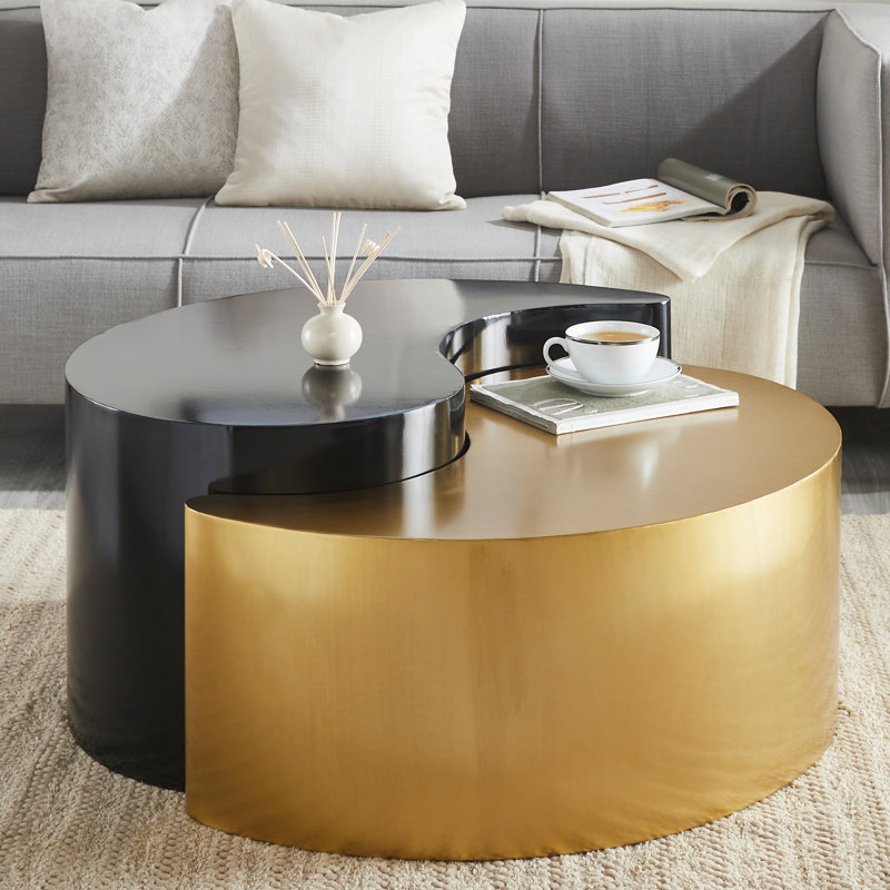 Table de bout Addington, Noir et or