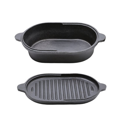 15cm Cast Iron Grill Pan / Griddle Set