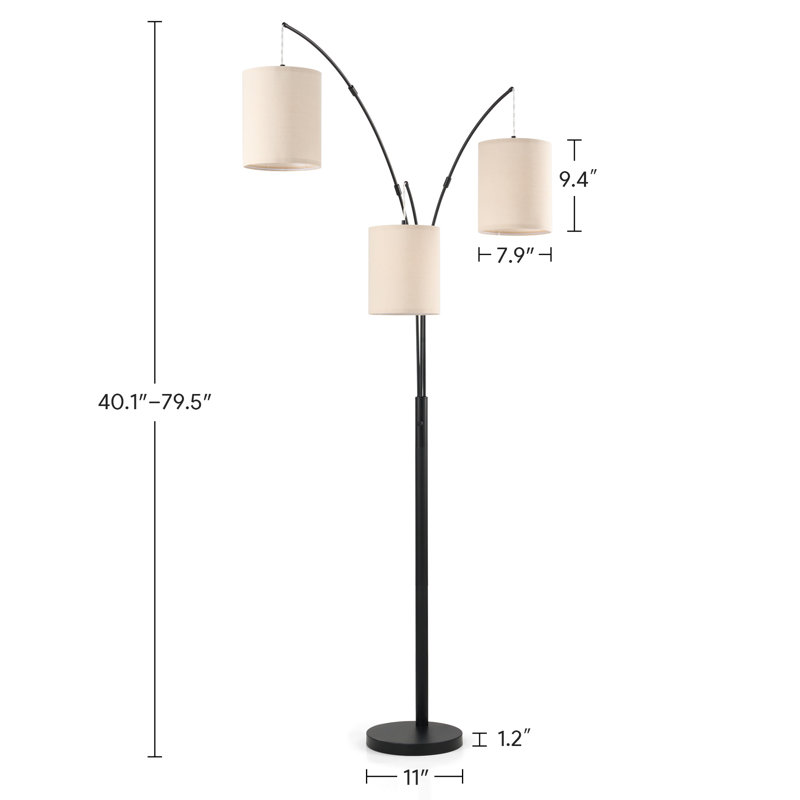 Bulter 80'' 3-Light Arc Tree Floor Lamp
