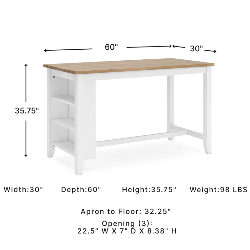 Malkin Counter Height Dining Table, White