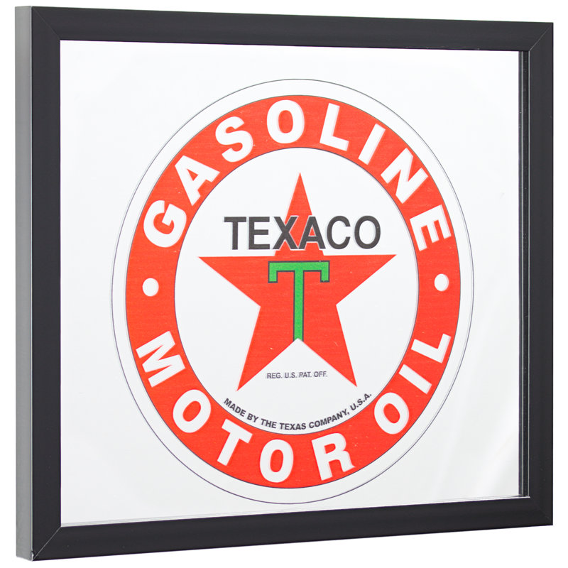 Trinx Texaco Gasoline Printed Accent Mirror - 13.5" x 15.5"