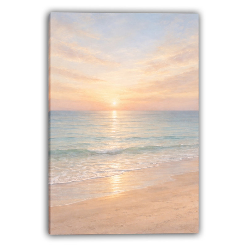 «Coastal Horizon Coastal Beach», art mural sur toile tendue, L 30 po x H 40 po x P 1,5 po