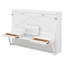 Grand lit escamotable mural avec rangement, lit armoire pliable avec bureau de coiffeuse, miroir central et 2 tiroirs latéraux-857158754