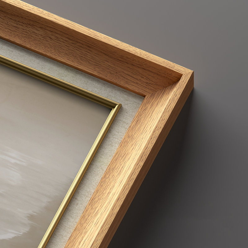 Sépia rivage vagues côtières minimalistes - ensemble de 2 reproductions d'art encadrées de qualité supérieure sur papier 26 po x 36 po
