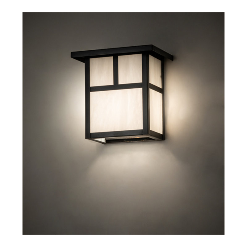Hyde Park - Light Outdoor Wall Lantern, 8" H x 8" W x 6" D, White