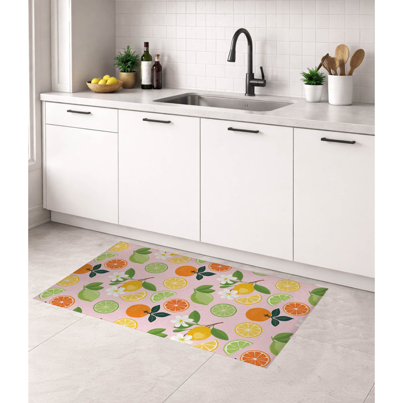 Tapis de cuisine Sunny, Rectangulaire 3 pi x 5 pi, Rose