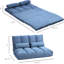 Adjustable Bed - Folding Floor Chair With 2 Pillows, 40.25" L, Blue , Space Saving Convertible ,