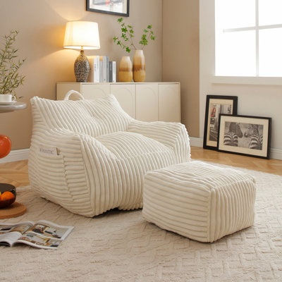 Fauteuil à billes avec accoudoirs et repose-pieds